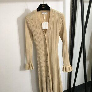 Sandro V-neck long-sleeved knit dress
